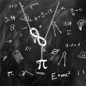 Elegant Silver Infinity and Pi Necklace